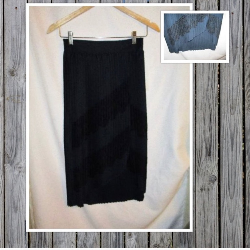 NWT Zara pleated skirt w/lace trim - Picture 3 of 3